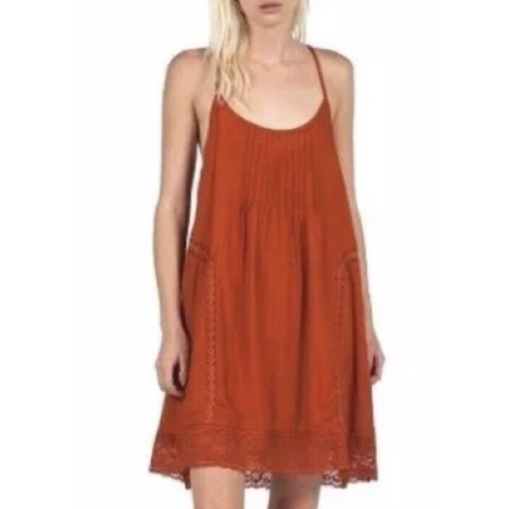 Volcom Casual Orange Mini Dress